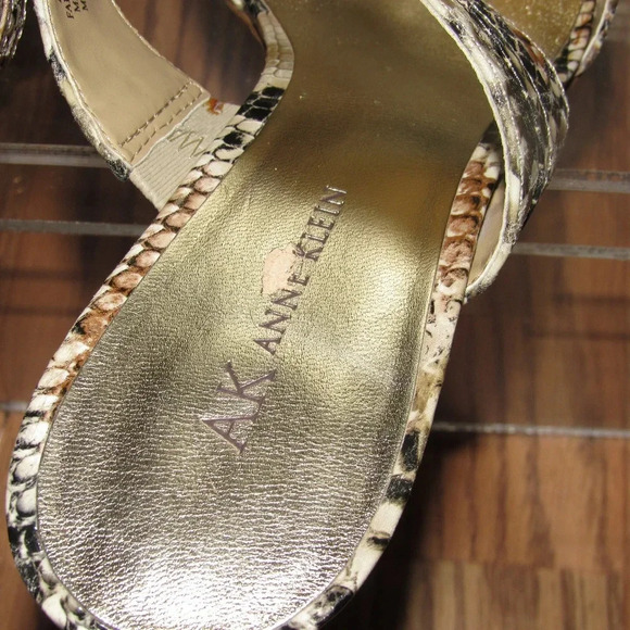 ANNE KLEIN Hinda Black Reptile Print Mules 9.5M - Picture 3 of 7